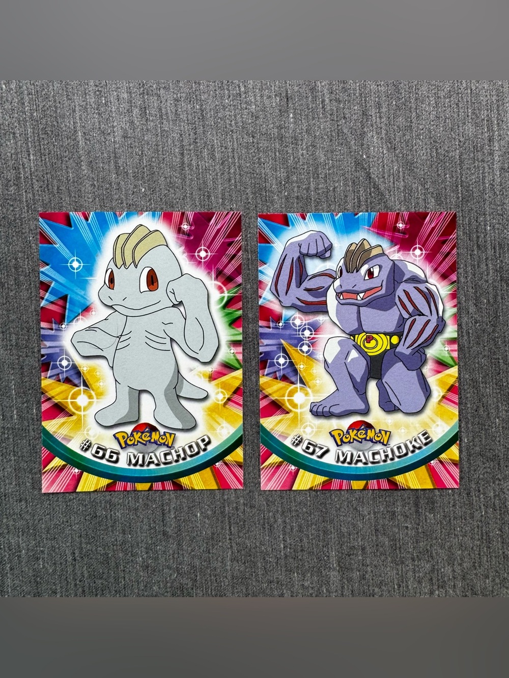 1999 Topps Pokemon TV Animation Series 1 Machop #66 & Machoke #67 Card Lot